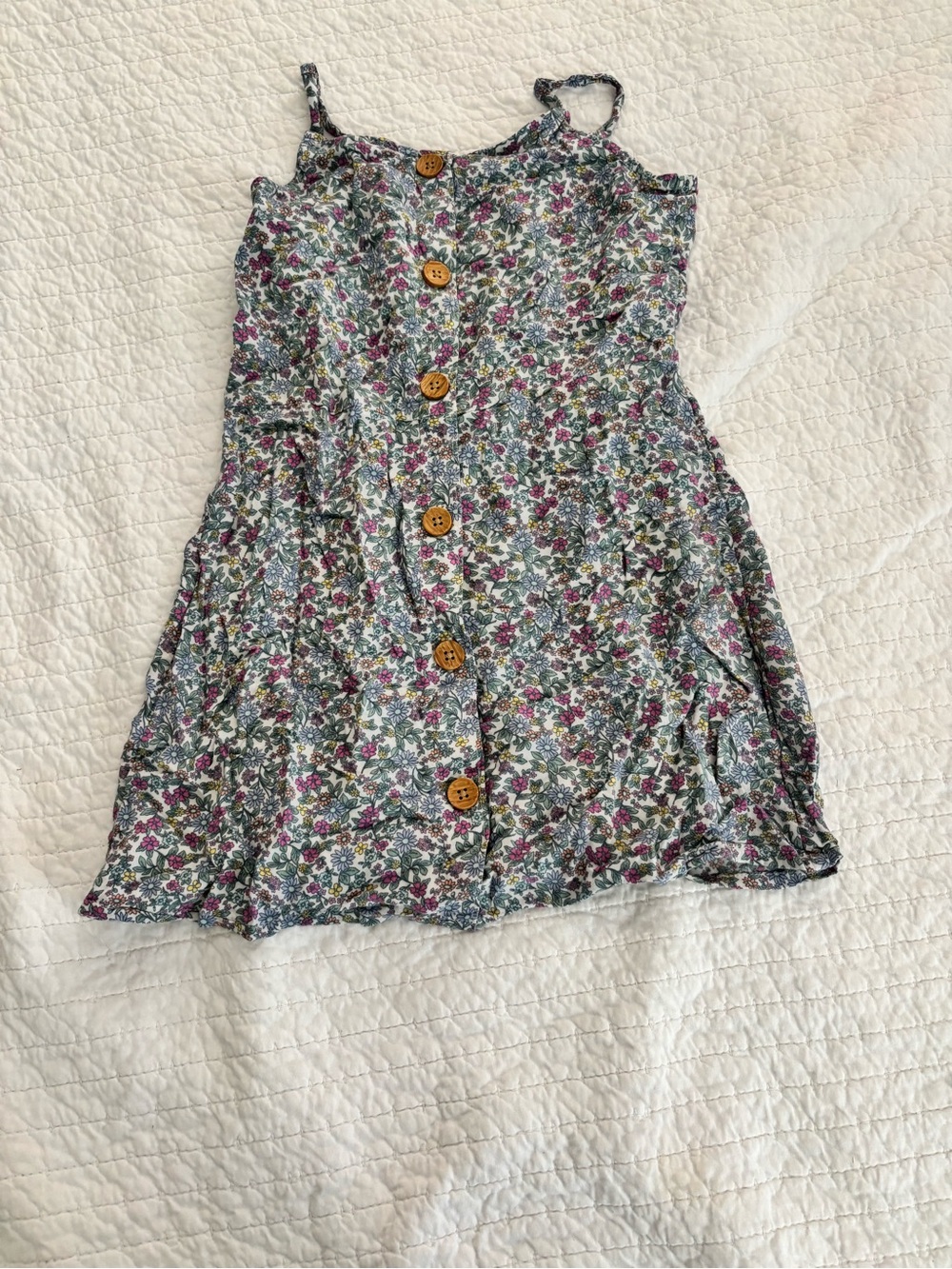 OshKosh B'gosh Floral Ruffle-Neck Top in Green, Pink, and Cream